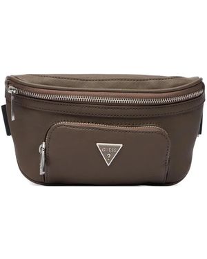Guess Certosa Logo-Plaque Zip-Fastening Belt Bag - Brown