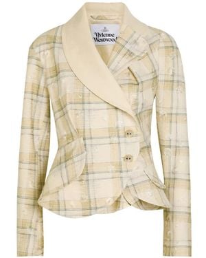 Vivienne Westwood Check Buttoned Jacket - White