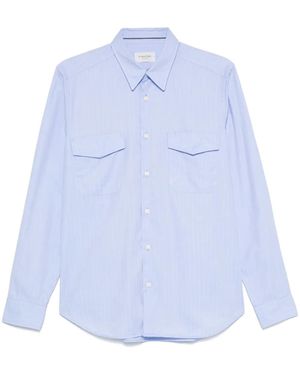 Tintoria Mattei 954 Herringbone-Pattern Shirt - Blue