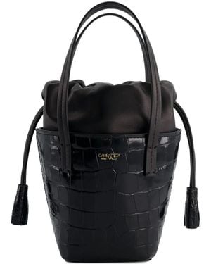 Giambattista Valli Beuteltasche Mit Kroko-Effekt - Schwarz