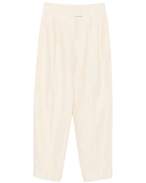 Liviana Conti Pleated Straight-Leg Trousers - White