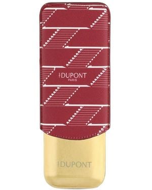ST Dupont Firehead Pattern Leather-Case Cigar Holder - Red