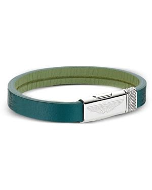 Aston Martin Pulsera Reversible De Piel Grabada - Verde