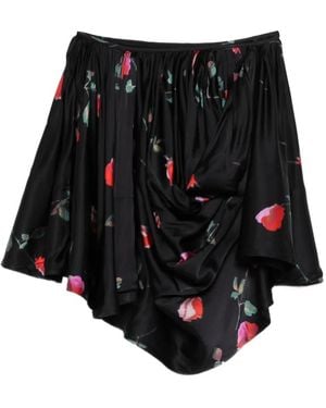 Ganni Stylish Printed Mini Skirt With Zip Closure For - Black