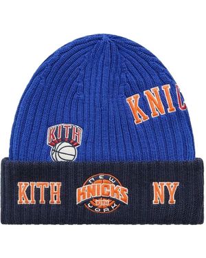 Kith X New Era X New York Knicks Logo-Appliqué Beanie - Blue