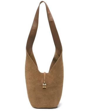 DeMellier Siena Padlock-Detail Leather Shoulder Bag - White