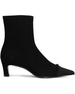 Roberto Festa 50Mm Evari Frayed Pointed-Toe Boots - Black