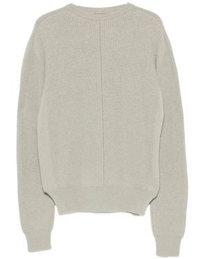 Rick Owens Ribbed-Knit Panelled Jumper - White