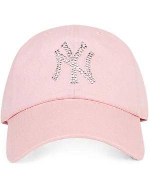 Sporty & Rich Yankees Kristal Crystal-Embellished Hat - Pink