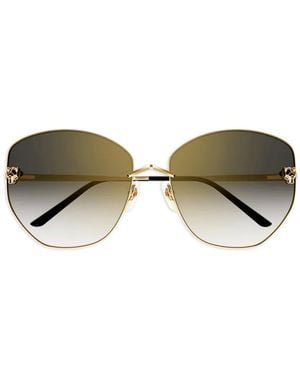 Cartier Panther-Detail Sunglasses - Metallic