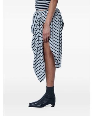 VAQUERA Striped Asymmetrical Skirt - Blue