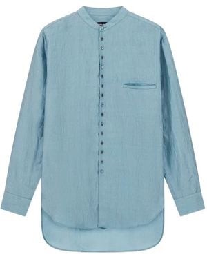 Giorgio Armani Hemd Mit Mandarinkragen - Blau