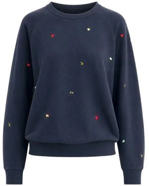 The Great Sudadera College Con Bordado Floral - Azul
