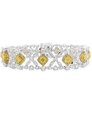 HYT Jewelry Bracciale Con Diamanti Gialli E Bianchi - Bianco