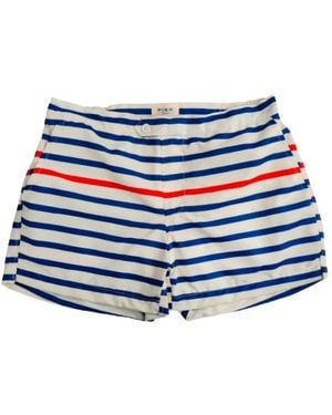 Pier Sicilia Luchino Horizontal-Stripe Swim Shorts - Blue
