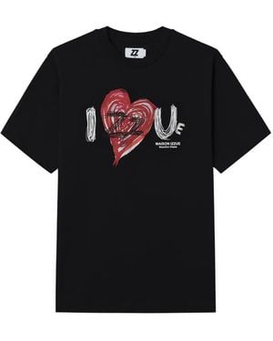 Izzue Heart Graphic T-Shirt - Black