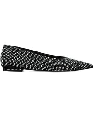 ROTATE BIRGER CHRISTENSEN Embellished Flat Court Shoes - Black