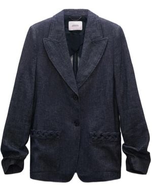 Dorothee Schumacher Braided-Detail Denim Blazer - Blue