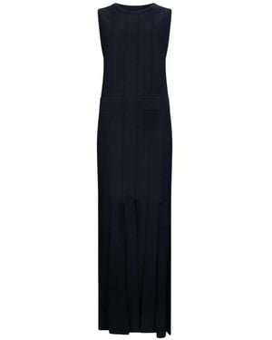 Liu Jo Knit Dress With Fringes - Blue