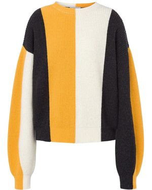Moschino Striped Ribbed Jumper - Yellow