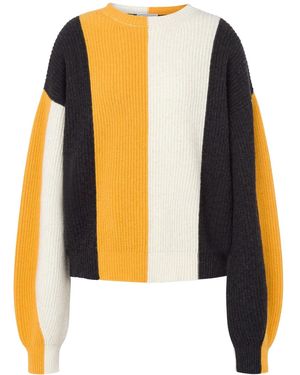 Moschino Striped Ribbed Sweater - Yellow
