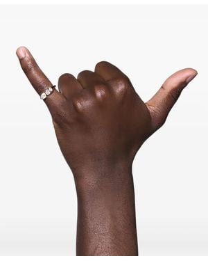 Maria Black Sterling Double-Stone Signet Ring - Brown