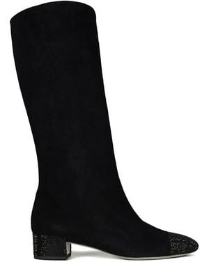 Rene Caovilla Slitter-Embellishment Boots - Black