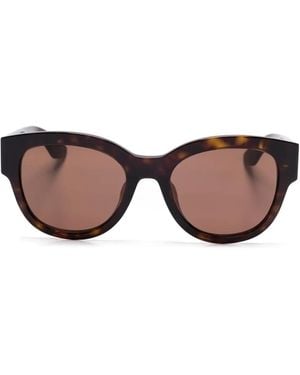McQueen Round-Frame Sunglasses - Brown