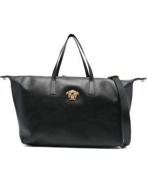 Versace La Medusa Leather Duffle Bag - Black