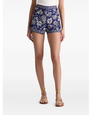 Alice + Olivia Short Hera À Fleurs - Bleu