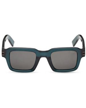 ZEGNA Sonnenbrille Mit Eckigem Gestell - Grau