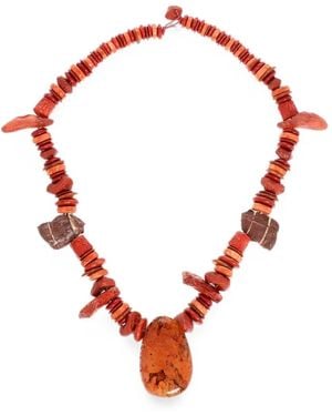 DSquared² Hard Stone Pendant Necklace - Red