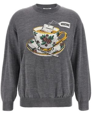 Moschino インターシャニット セーター - グレー