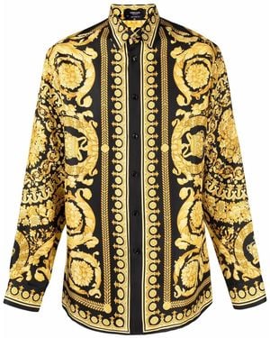 Versace Printed Long-sleeve Silk Shirt - Multicolour