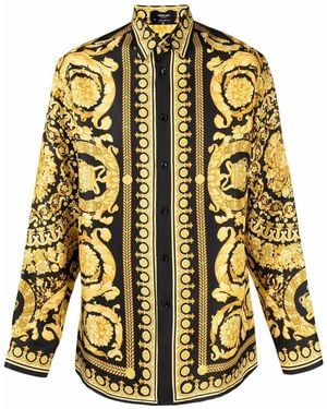 Versace Printed Long-sleeve Silk Shirt - Multicolour