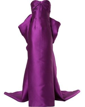Bambah Ruby Pencil Bow Gown - Purple