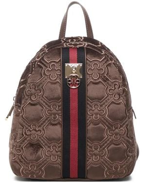 V73 Quilted Floral Backpack - Brown