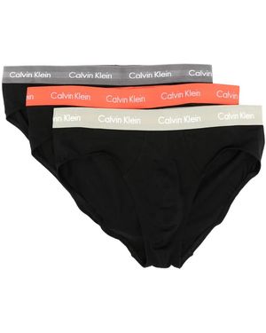 Calvin Klein Logo-Waistband Briefs (Pack Of Three) - Black