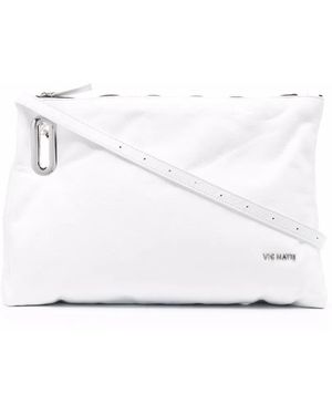 Vic Matié Katrin Leather Clutch Bag - White