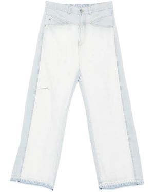 Circus Hotel Panelled Distressed Jeans - White