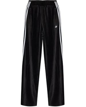 adidas 3-Stripes Velour Track Pants - Black
