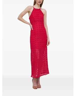 Guess Maxi-Jurk Van Kant Met Spaghettibandjes - Rood