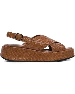 Toni Pons Interwoven Crossover-Strap Sandals - Brown