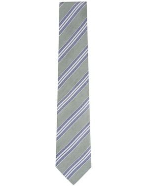 Paolo Albizzati Striped Silk-Blend Tie - White