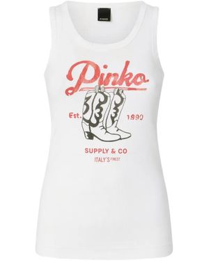 Pinko Sleeveless Tops - White
