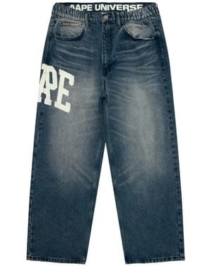Aape By A Bathing Ape Logo Jeans - Blue