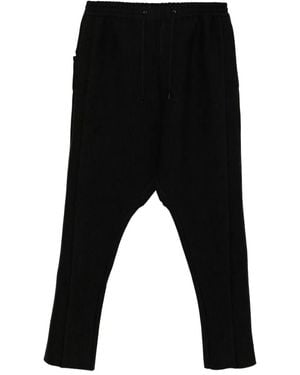 DEVOA Paneled Drop-Crotch Pants - Black
