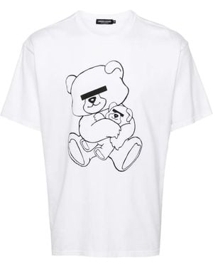 Undercover Teddy Bear-Print Cotton T-Shirt - White