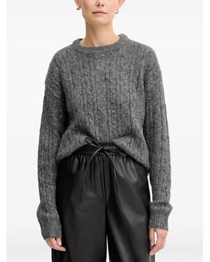Silvian Heach Cable Knit Sweater - Grey