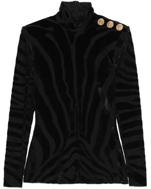 Balmain Oberteil mit Print - Schwarz
